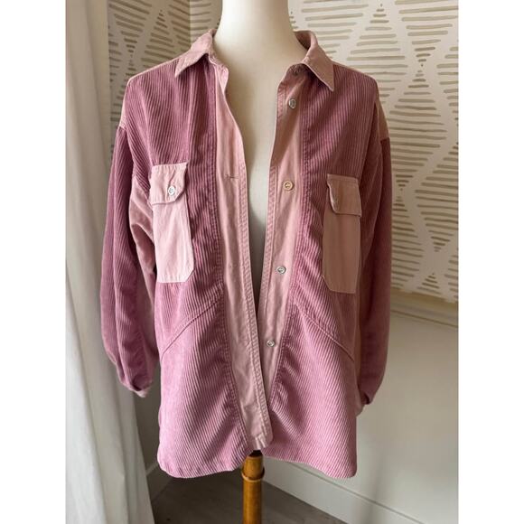 ee:some Jackets & Blazers - ee:some Women’s Small Oversized Pink Mauve 2 Tone Shacket Lightweight Jacket